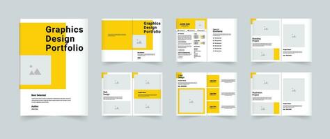 Graphics design portfolio layout design 12 Pages design vector