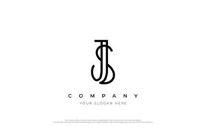 Initial Letter JS Logo or SJ Logo Design vector