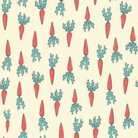 carrots seamless pattern with cute hand drawn vegetables for wallpaper, textile prints, packaging, backgrounds, wrapping paper, fabric, etc. EPS 10 vector