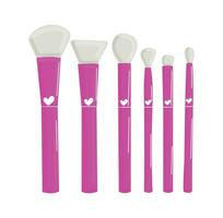 Make up brushes set vector