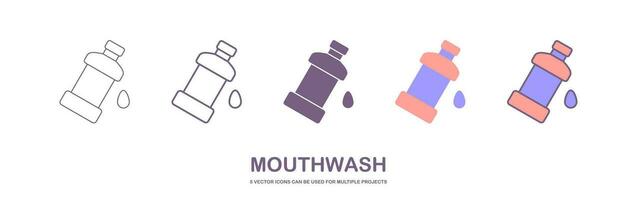 mouthwash icon. Thin, Light Regular And Bold style design isolated on white background vector