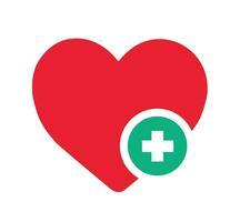 Heart icon with plus. Health insurance vector illustration