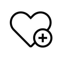 Heart icon with plus. Health insurance vector illustration