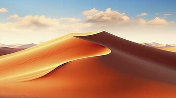 AI generated Desert with magical sands and dunes as inspiration for exotic adventures in dry climates.  AI Generated. photo