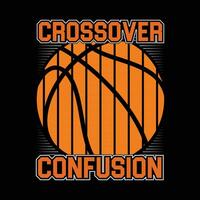 Crossover confusion, basketball tshirt design. vector