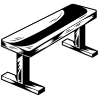 AI generated a black and white drawing of a bench png