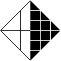 AI generated Geometrical pattern of rhombuses, triangles, squares. png