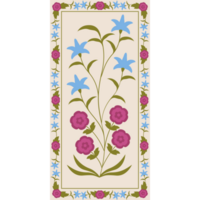 AI generated a floral pattern with blue and pink flowers png