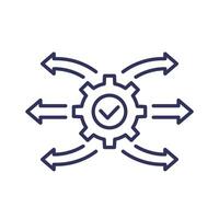 deployment line icon, project execution vector