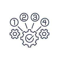 process optimization line icon with gears vector