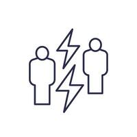 conflict line icon with two people vector