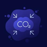 co2, emisiones reducción icono, vector diseño