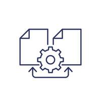 reconciliation of files line icon on white vector