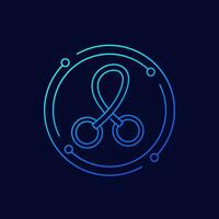 gymnastics rings icon, linear design vector