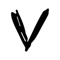 Hand drawn check mark illustration. Marker right sign clipart. Ink scribble checkbox. Single element vector