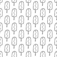 Seamless pattern with ice cream doodle for decorative print, wrapping paper, greeting cards, wallpaper and fabric vector