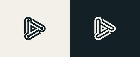 Play Button Tech Logo Concept symbol icon sign Element Design. Motion, Video, Media, Technology Logotype. Vector illustration template