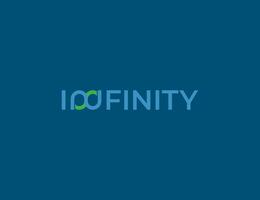 Infinitiy Typography Logo Concept symbol sign icon Element Design. Typo Logotype. Vector illustration template