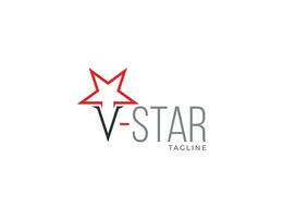 inicial letra v estrella logo concepto símbolo icono firmar elemento diseño. alfabeto logotipo vector ilustración modelo