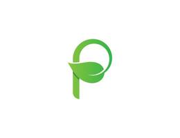 initial Letter P leaf Logo Concept icon sign symbol Element Design. Herbal, Organic, Natural Products, Health Care, Spa, Organic Logotype. Vector illustration template