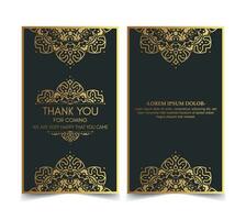 classic gold thank you wedding card vector