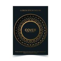 Luxury gold border pattern cover template vector