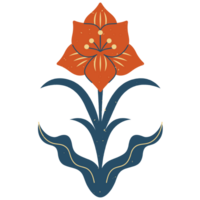 AI generated an orange flower with leaves on it png