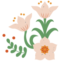 AI generated a flower with leaves and flowers on a transparent background png