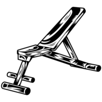 AI generated a black and white drawing of a bench png