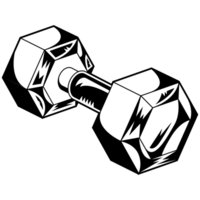 AI generated dumbbells on a transparent background png