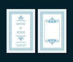 wedding invitation card with floral pattern vector