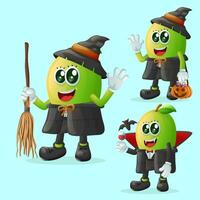 Cute manggo characters on Halloween vector