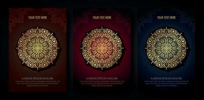 luxury cover background with mandala texture vector