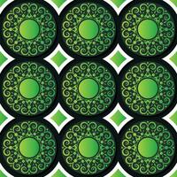 Green circle border pattern background vector