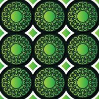 Green circle border pattern background vector