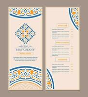 Menu Layout with ornamental Elements vector