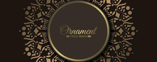 Luxury Dark circle border pattern background vector