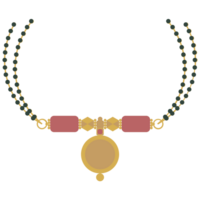 AI generated golden necklace with a pendant on a chain png