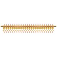 AI generated golden beads on a wooden bar with a transparent background png