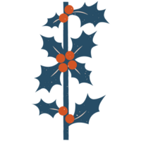 AI generated christmas holly branch clipart png