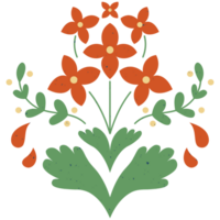 ai gerado uma flor Projeto com verde folhas e vermelho flores png