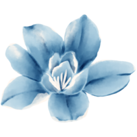 ai generado azul flor acuarela clipart png