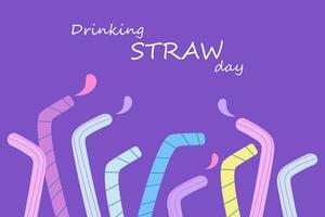 Drinking straw day banner vector