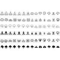 Download icon vector set. Upload button illustration collection. Load symbol or logo.