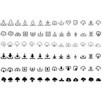 Download icon vector set. Upload button illustration collection. Load symbol or logo.