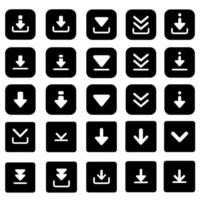 Download icon vector set. Upload button illustration collection. Load symbol or logo.