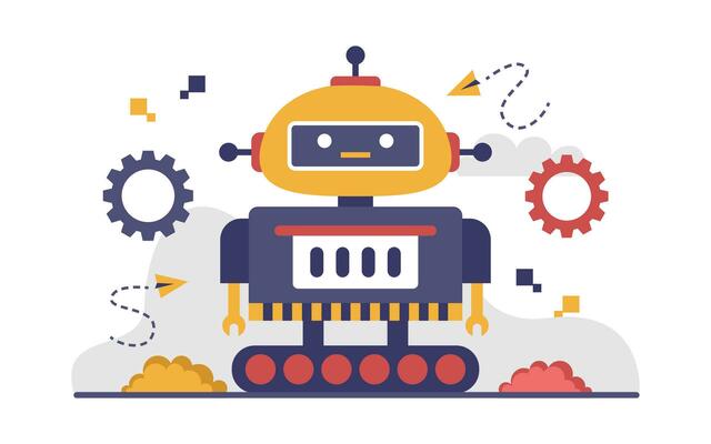 Artificial intelligence Technology or AI Flat Concept Illustration