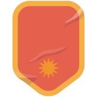 AI generated a red and yellow shield with a sun on it png