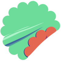 AI generated a green and red flower with a blue stem png