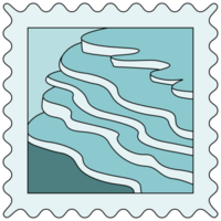 AI generated a postage stamp with waves on it png